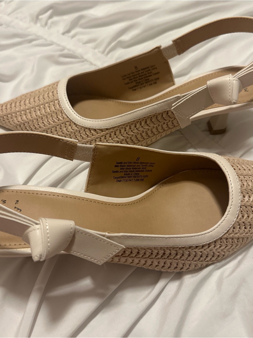a new day Beige Woven Pointed-Toe Slingback Mules - Picture 2 of 3